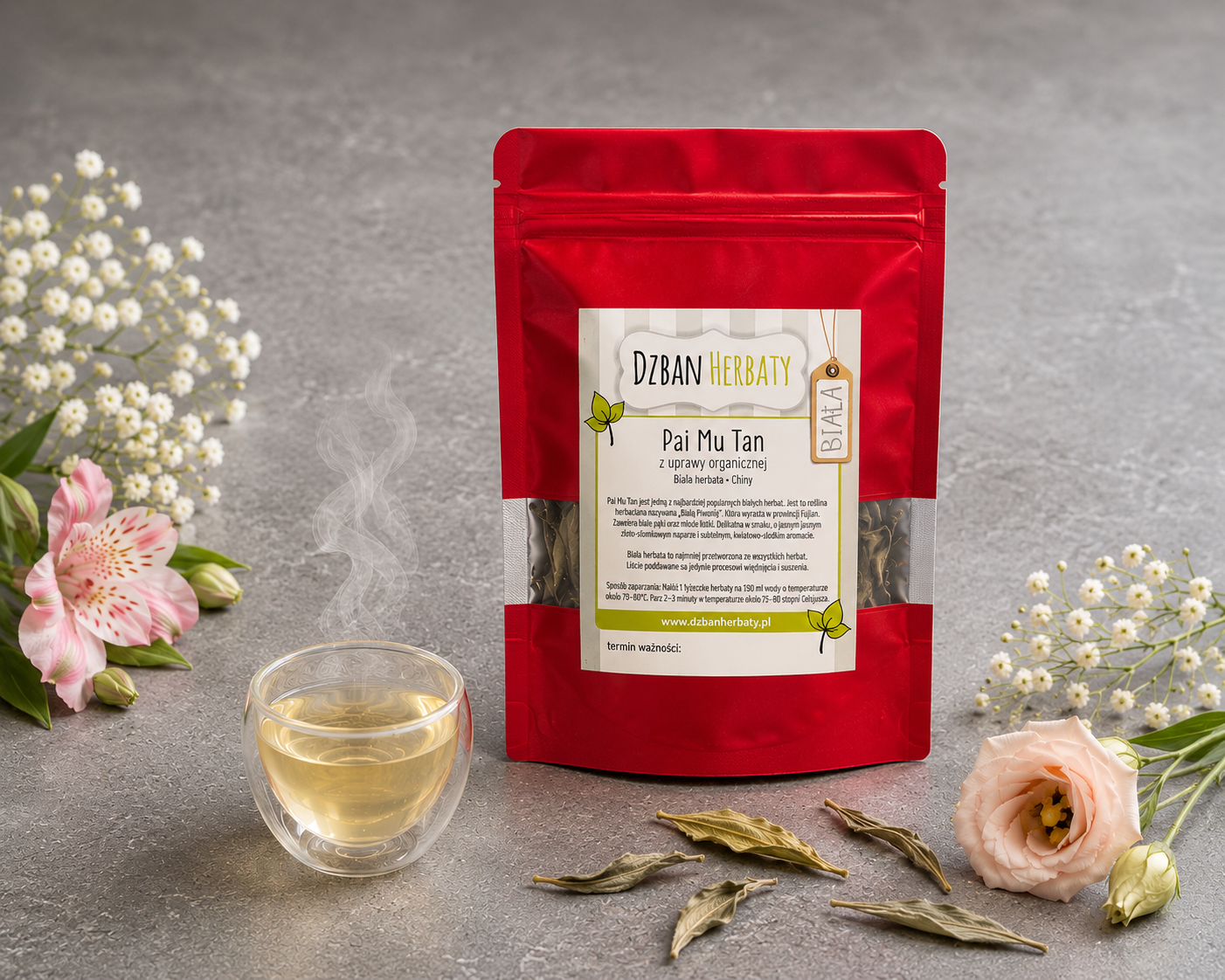 Biała Herbata Pai Mu Tan z uprawy organicznej 100G - obrazek 4